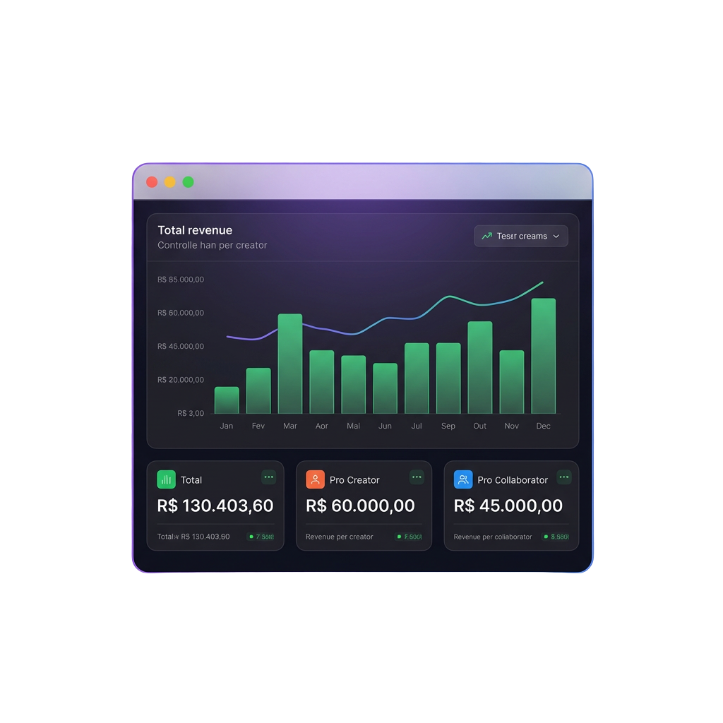 Mockup de CRM e faturamento da BeeFlow